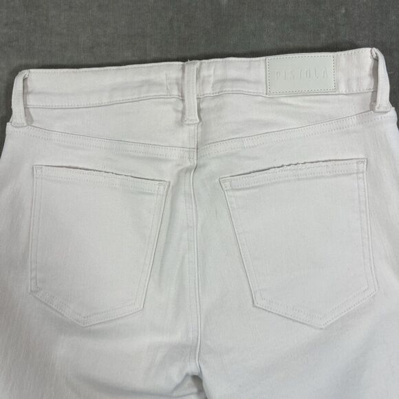 Pistola Womens Size 27 White Denim Distressed High Rise Straight Leg Jeans‎ - Picture 7 of 8